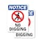 Signmission No Digging, 7 in W x Rectangle, Plastic OS-2PACK-NS-P-710-V-14479 - alternate 1